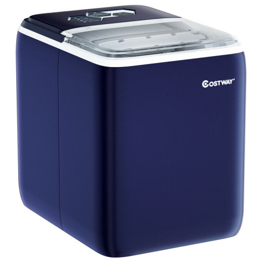 Costway 44 lbs Navy Portable Countertop Ice Maker Machine with Scoop