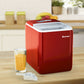 Costway 44 lbs Red Portable Countertop Ice Maker Machine with Scoop