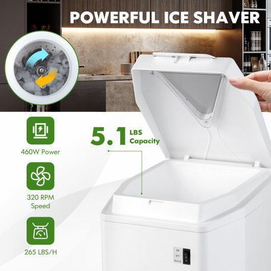 Costway 460W White Snow Cone Maker Machine Shaver Adjustable – Kitchen Oasis