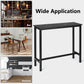 Costway 47" Black Pub Dining Bar Bistro Table with Marble Top