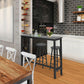 Costway 47" Black Pub Dining Bar Bistro Table with Marble Top