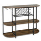 Costway 47" Rustic Brown Wine Rack Table with Glass Holder and Storage Shelves