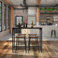 Costway 48" Rustic Brown Industrial Pub Dining Table with Steel Frame