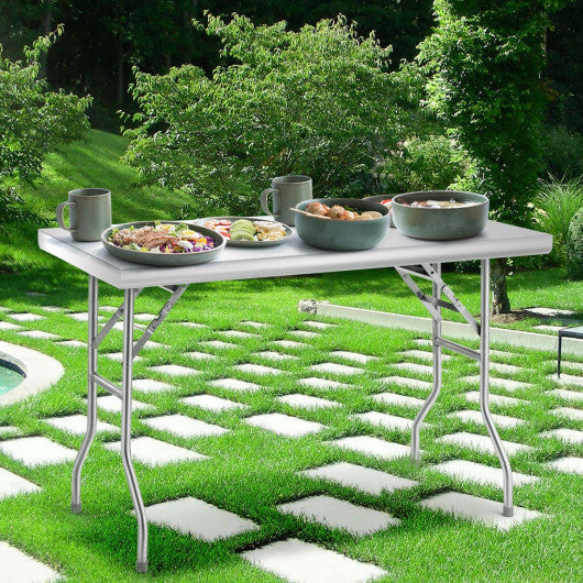 Costway 48" x 24" Stainless Steel Folding Work Table