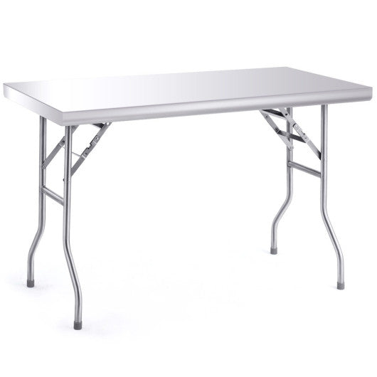 Costway 48" x 24" Stainless Steel Folding Work Table