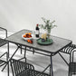 Costway 49" Gray Patio Rectangle Dining Table with Umbrella Hole