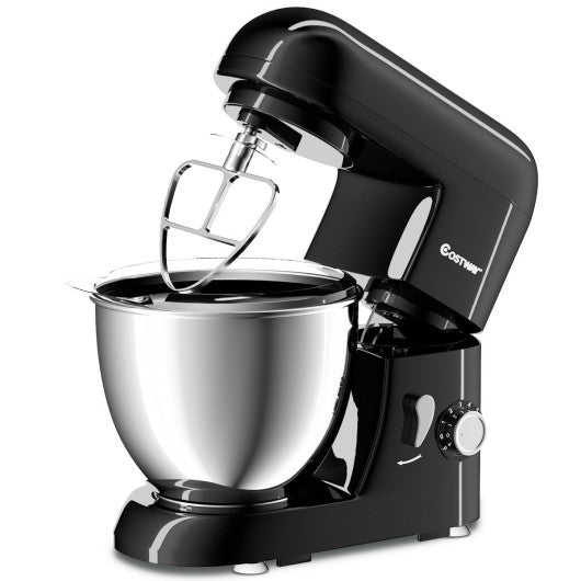 Costway 4.3 Qt 550 W Tilt-Head Black Stainless Steel Bowl Electric Food Stand Mixer