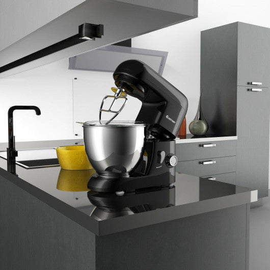 Costway 4.3 Qt 550 W Tilt-Head Black Stainless Steel Bowl Electric Food Stand Mixer