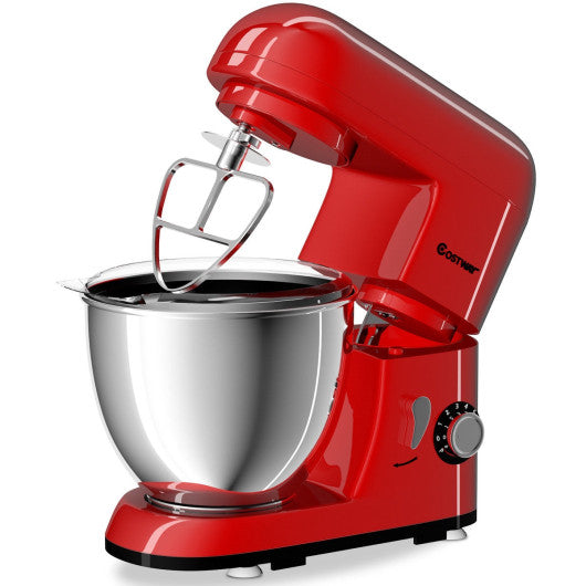 Costway 4.3 Qt 550 W Tilt-Head Red Stainless Steel Bowl Electric Food Stand Mixer