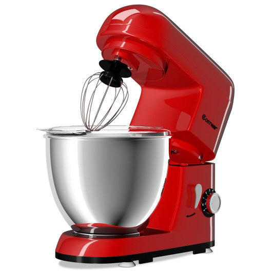 Costway 4.3 Qt 550 W Tilt-Head Red Stainless Steel Bowl Electric Food Stand Mixer