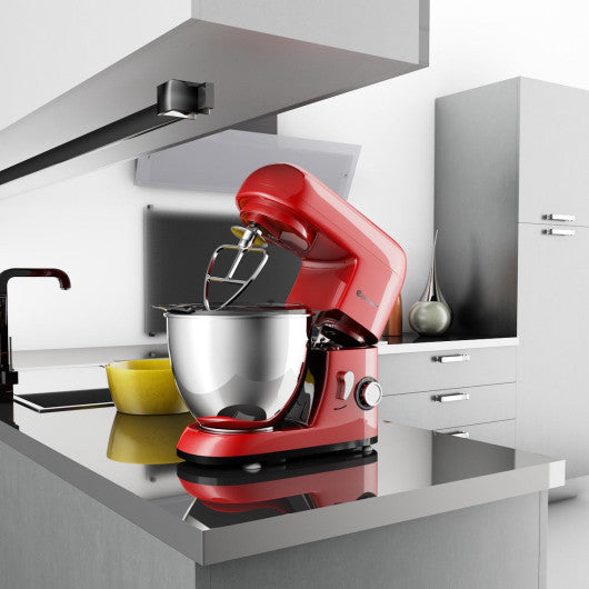 Costway 4.3 Qt 550 W Tilt-Head Red Stainless Steel Bowl Electric Food Stand Mixer