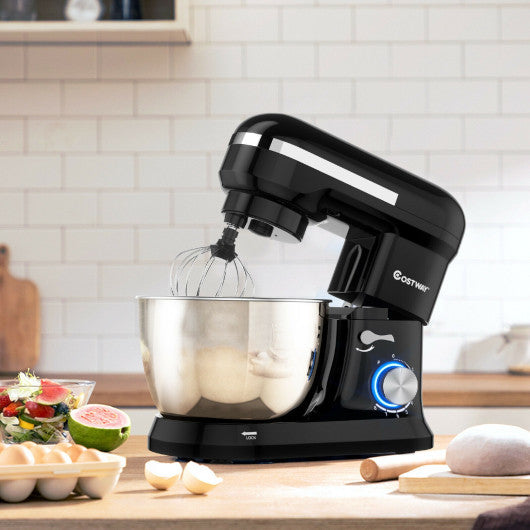 Costway 4.8 Qt 8-speed Black Electric Food Mixer with Dough Hook Beater