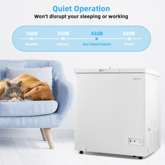 Costway 5 Cu.ft Compact Chest Freezer with Removable Storage Basket
