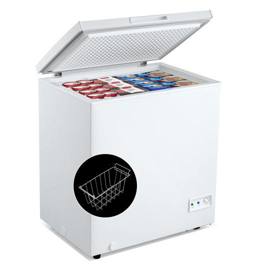Costway 5 Cu.ft Compact Chest Freezer with Removable Storage Basket