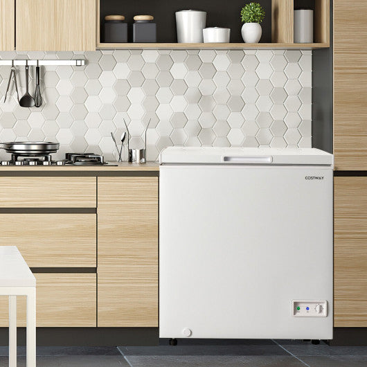 Costway 5 Cu.ft Compact Chest Freezer with Removable Storage Basket