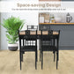 Costway 5 Pcs Black Dining Set Wood Metal Table and 4 Chairs with Cushions