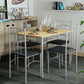 Costway 5 Piece Dining Set Table & 4 Chairs with Metal Legs