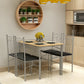Costway 5 Piece Dining Set Table & 4 Chairs with Metal Legs