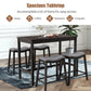 Costway 5-Piece Dining Set with 4 Upholstered Stools