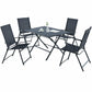 Costway 5 Piece Gray Patio Dining Furniture Set with 4 Armchairs and 1 Dining Table