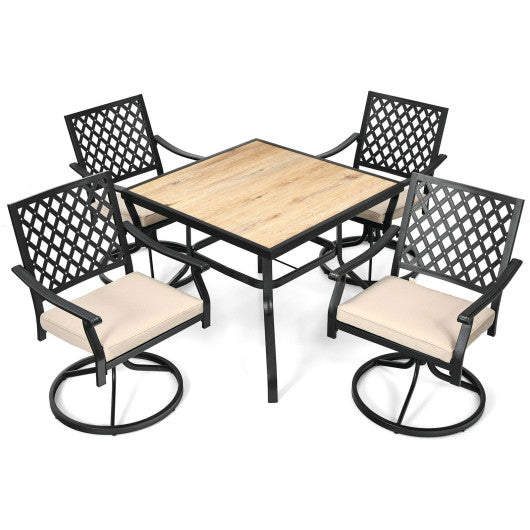Costway 5-Piece Outdoor Patio Dining Set with Soft Cushions