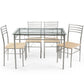 Costway 5 Pieces Dining Set Glass Table and 4 Chairs