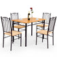Costway 5 Pieces Dining Set Wooden Table and 4 Cushioned Chairs