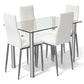 Costway 5 Pieces Dining Set with 4 PVC Leather Chairs