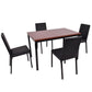 Costway 5 Pieces Dining Set with PU Leather Chairs
