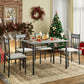 Costway 5 Pieces Faux Marble Dining Set Table with Solid Steel Frame