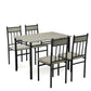 Costway 5 Pieces Faux Marble Dining Set Table with Solid Steel Frame