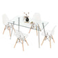 Costway 5 Pieces Gray Rectangle Dining Table Set with 51" Glass Tabletop