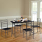 Costway 5 Pieces Metal Dining Room Table & 4 Wooden Chairs Set