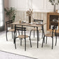 Costway 5 Pieces Natural Dining Table Set with Wood and Metal Frame