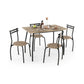 Costway 5 Pieces Natural Dining Table Set with Wood and Metal Frame