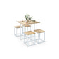 Costway 5 Pieces Natural Metal Frame Dining Set with Compact Dining Table and 4 Stools