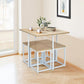 Costway 5 Pieces Natural Metal Frame Dining Set with Compact Dining Table and 4 Stools
