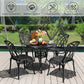 Costway 5 Pieces Outdoor Cast Aluminum Patio Dining Set with Umbrella Hole