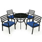 Costway 5 Pieces Outdoor Patio Dining Chair Table Set with Cushions