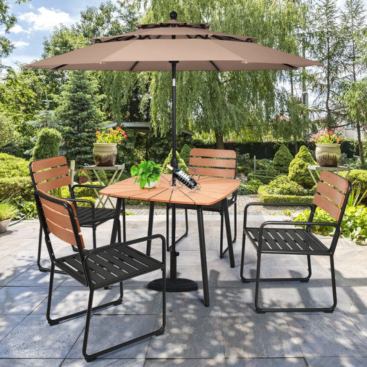 Costway 5 Pieces Outdoor Patio Dining Table Set Aluminium Frame