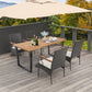 Costway 5 Pieces Patio Rattan Dining Set with Umbrella Hole for Poolside Backyard