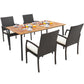 Costway 5 Pieces Patio Wicker Cushioned Dining Set with Umbrella Hole