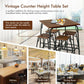 Costway 5 Pieces Rustic Brown Bar Table Set with 4 Counter Height Backless Stools