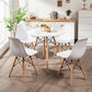 Costway 5 Pieces White Table Set With Solid Wood Leg For Dining Room