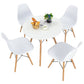 Costway 5 Pieces White Table Set With Solid Wood Leg For Dining Room