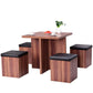 Costway 5 Pieces Wood Kitchen Dinette Storage Ottoman Stool Table Set