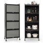 Costway 5-Tier Black Kitchen Baker's Rack with Flip-up PC Doors