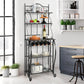 Costway 5-Tier Metal Kitchen Baker's Rack with 5 Wine Bottles Rack