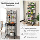 Costway 5-Tier Metal Kitchen Baker's Rack with 5 Wine Bottles Rack
