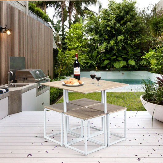 Costway 5 pcs Dining Table And Chairs Set Compact Space Bar